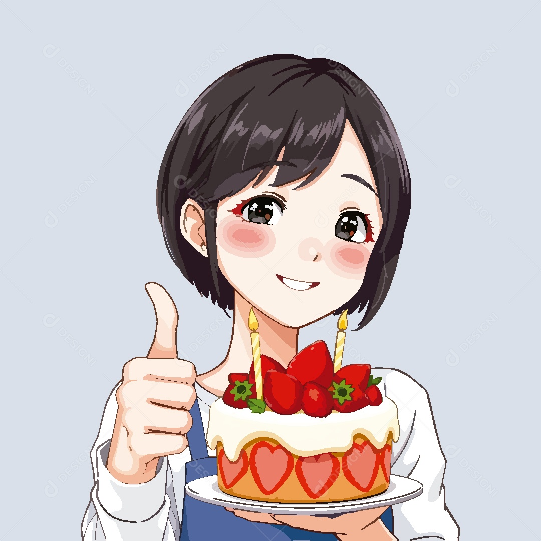 Garota Personagem de Anime Vetor EPS