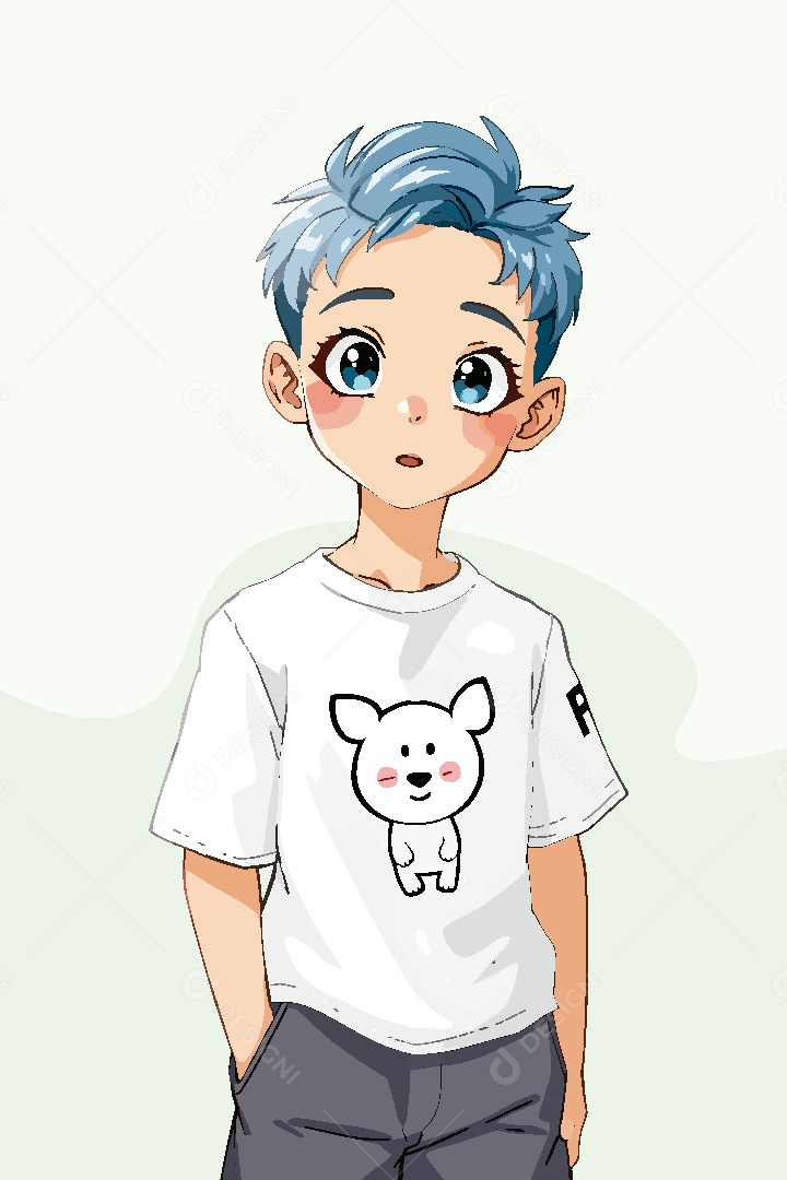 Garoto Personagem de Anime Vetor EPS