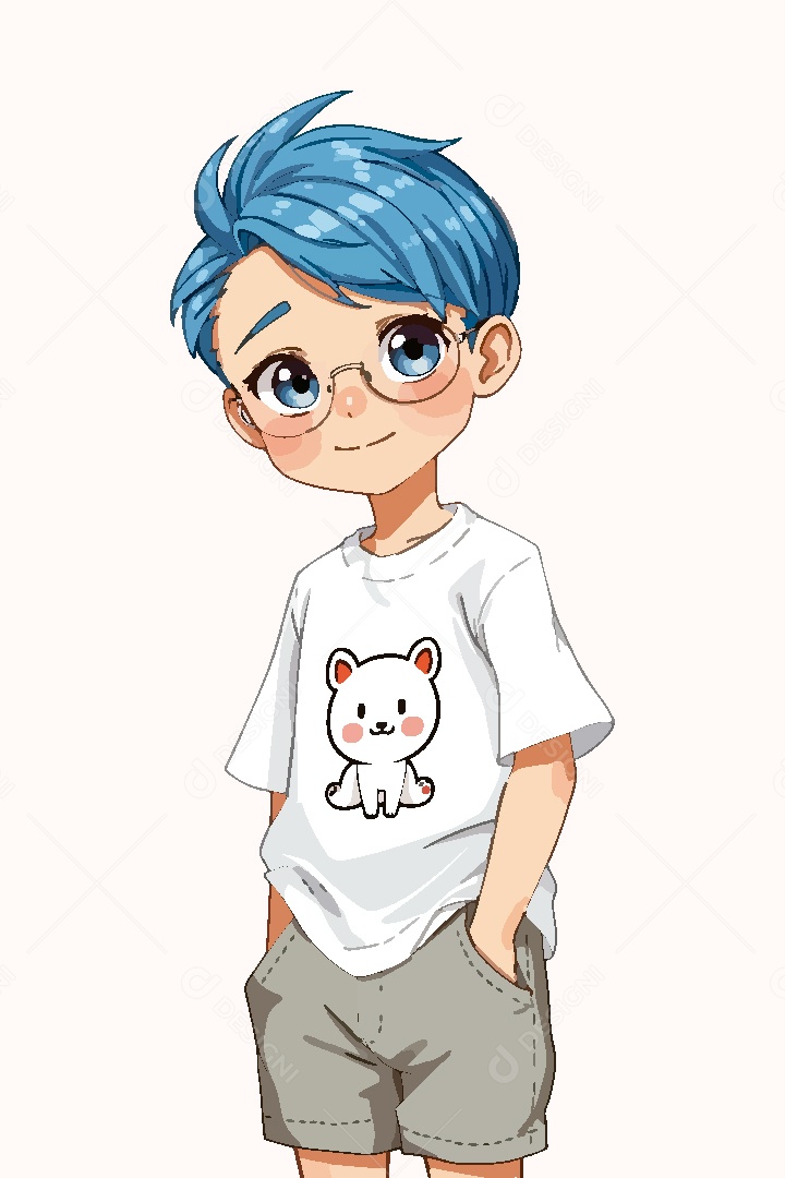 Garoto Personagem de Anime Vetor EPS