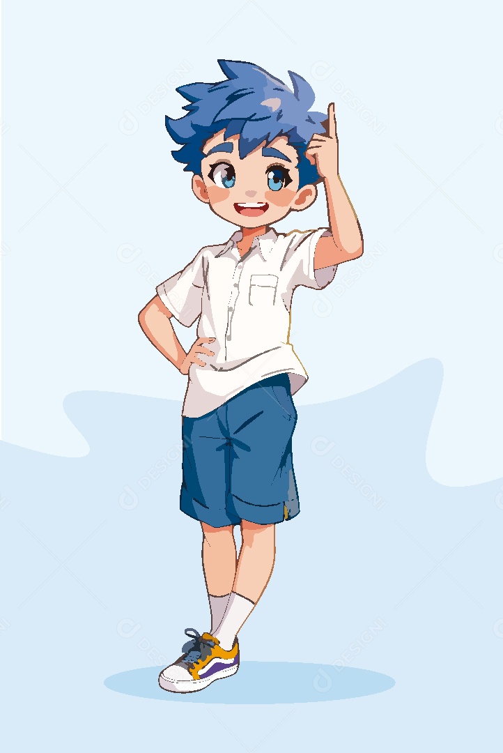 Garoto Personagem de Anime Vetor EPS