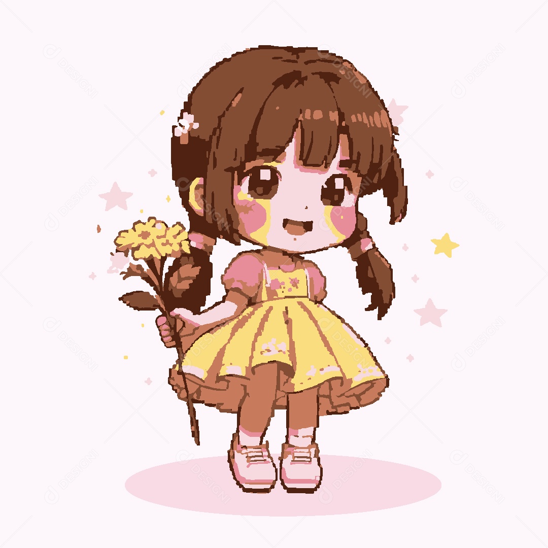 Garota Personagem de Anime Vetor EPS