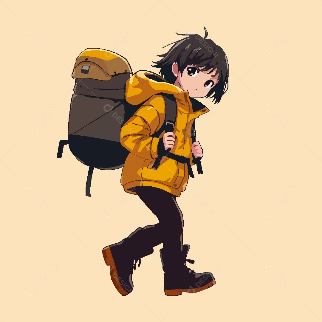 Garoto Personagem de Anime Vetor EPS