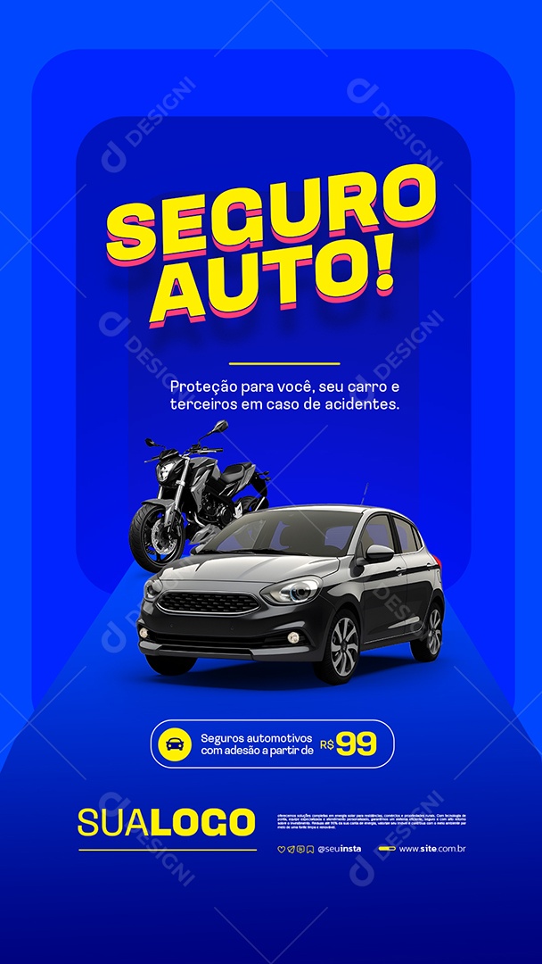 Story Seguradora Seguro Auto Social Media PSD Editável