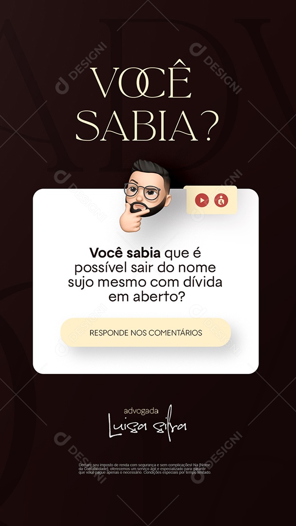 Story Advogado Você Sabia Social Media PSD Editável