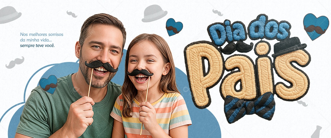Banner Feliz Dia dos Pais 10 de Agosto Parabéns Social Media PSD Editável