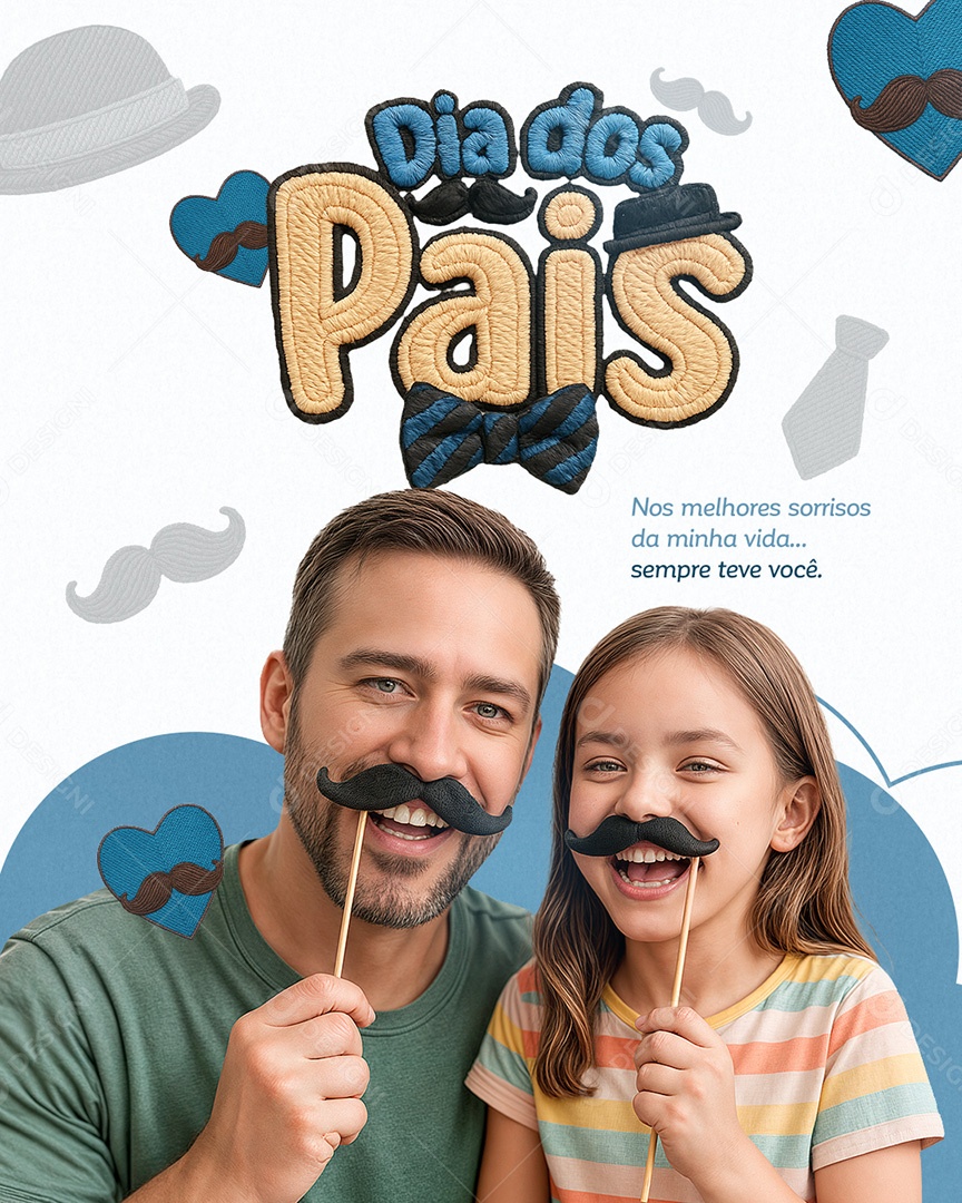 Feliz Dia dos Pais 10 de Agosto Parabéns Social Media PSD Editável