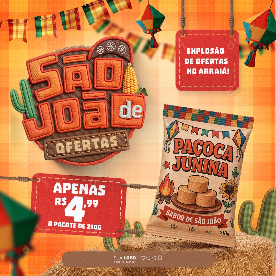 Ofertas de São João Social Media PSD Editável