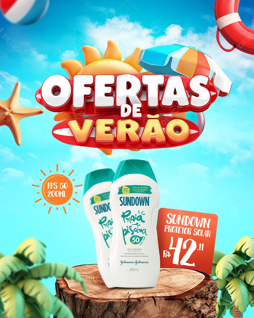 Ofertas de Verão Social Media PSD Editável