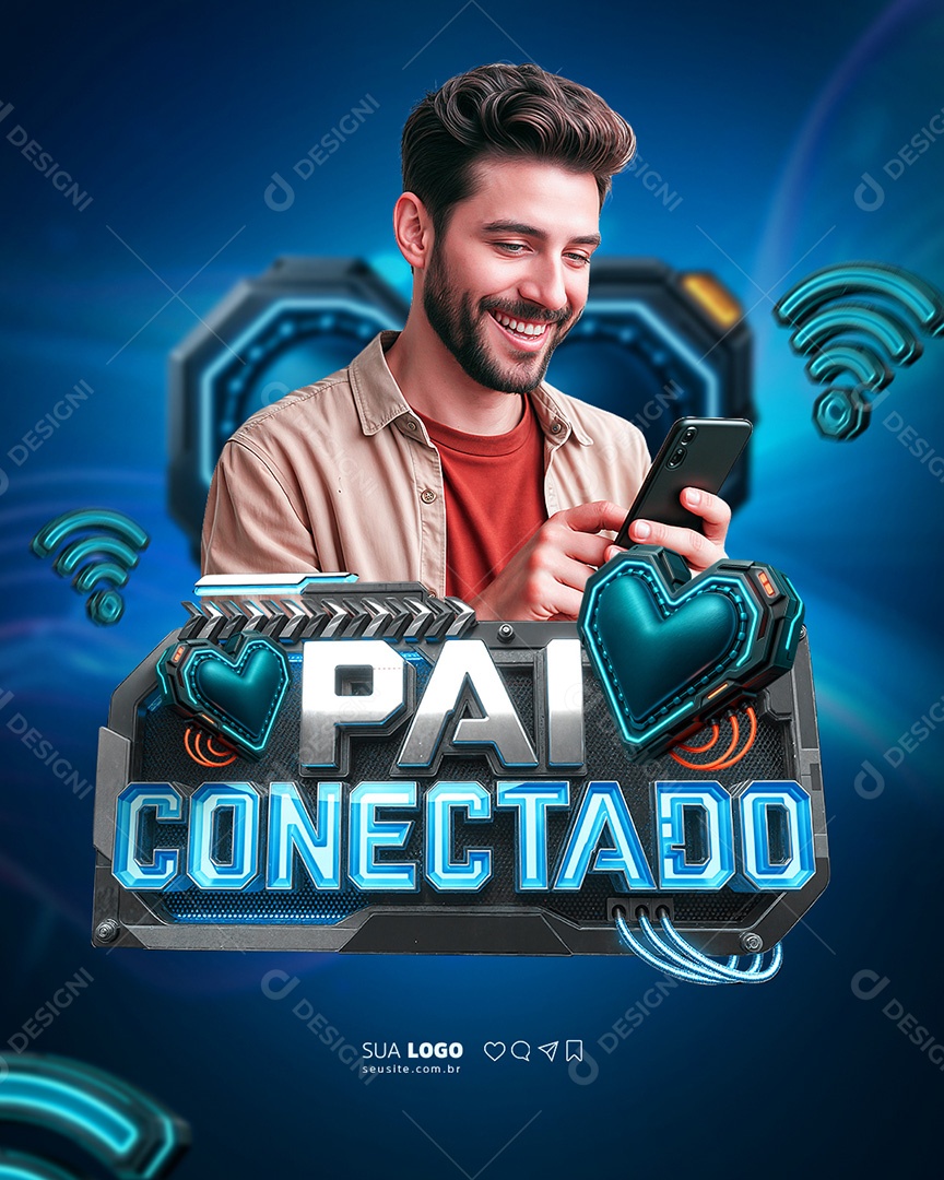 Provedor de Internet Dia dos Pais Social Media PSD Editável