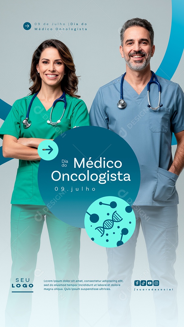 Story Dia do Médico Oncologista 09 de Julho Social Media PSD Editável