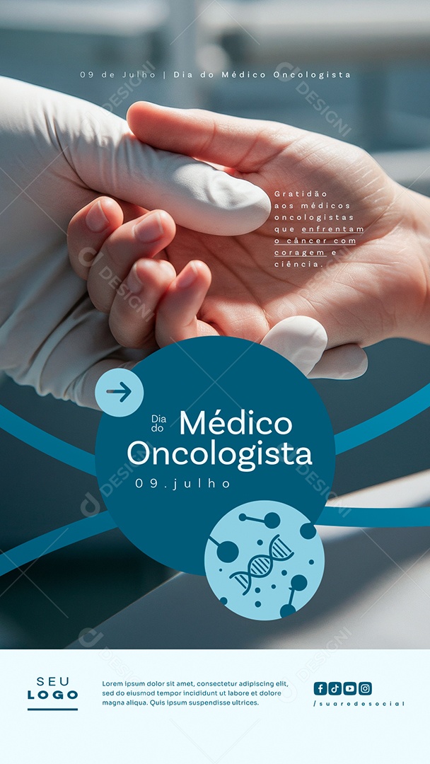 Story Dia do Médico Oncologista 09 de Julho Social Media PSD Editável