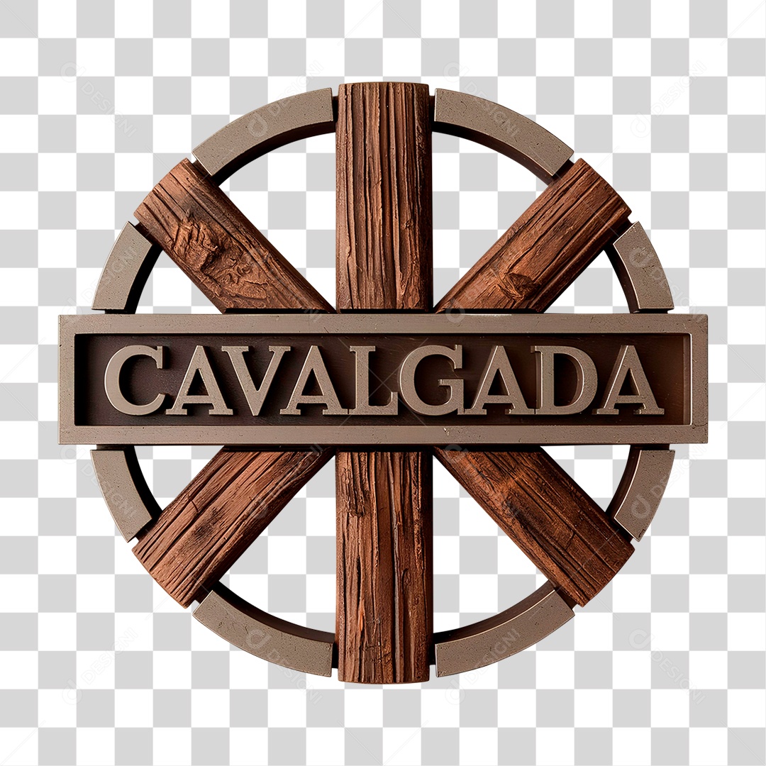 Selo 3D Cavalgada para Composição PNG Transparente