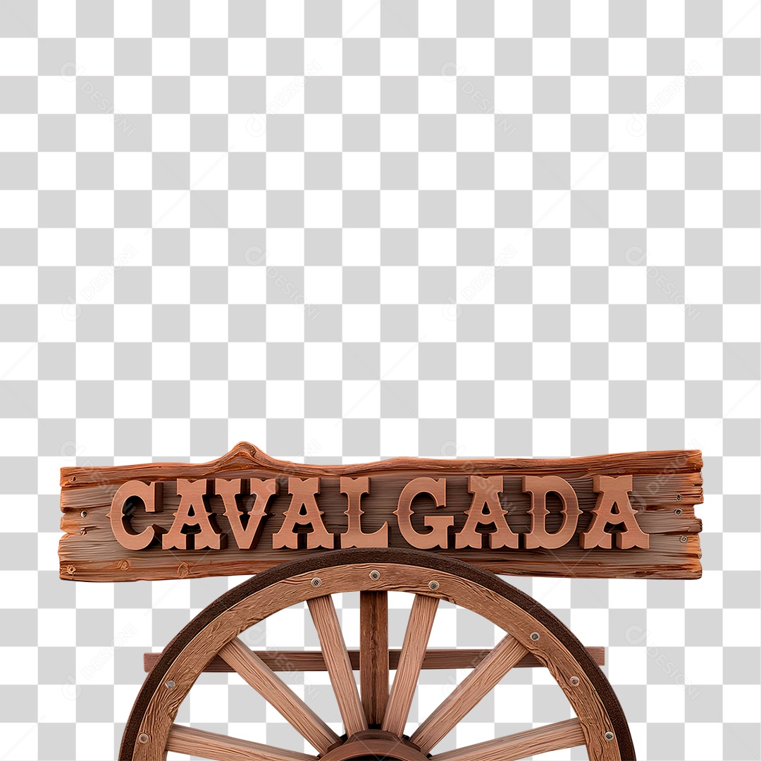 Selo 3D Cavalgada para Composição PNG Transparente