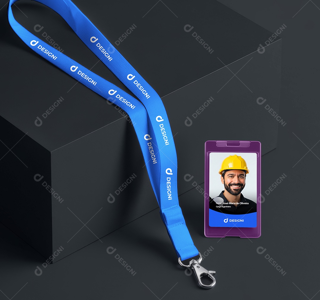 Mockup Cracha de Identificação PSD Editável
