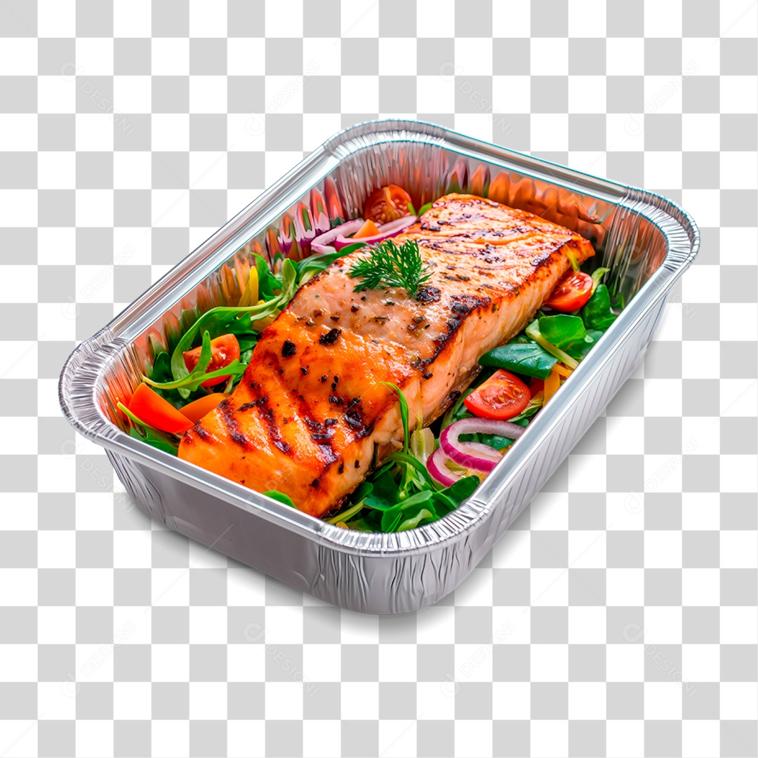 Marmita com Filé de Peixe Assado PNG Transparente