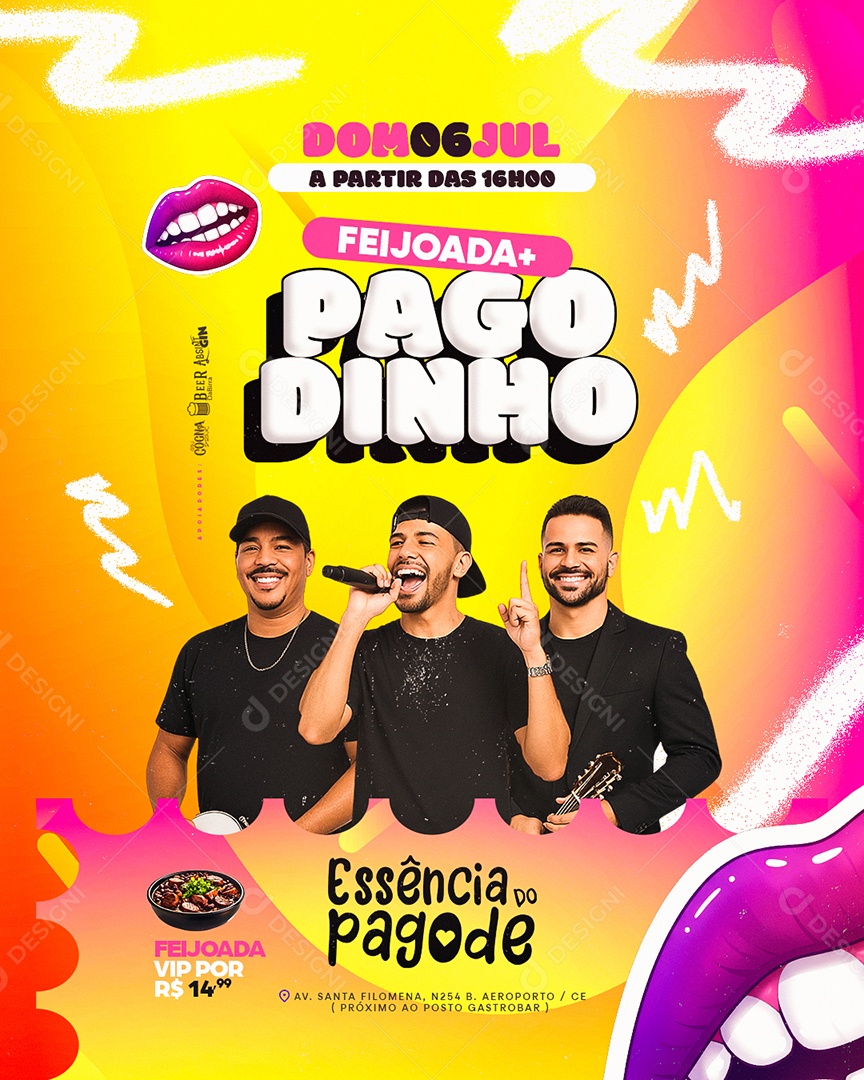 Flyer Feijoada Pagodinho Social Media PSD Editável