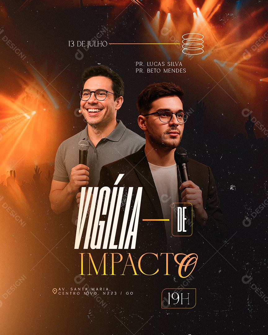 Gospel Vigília de Impacto Social Media PSD Editável