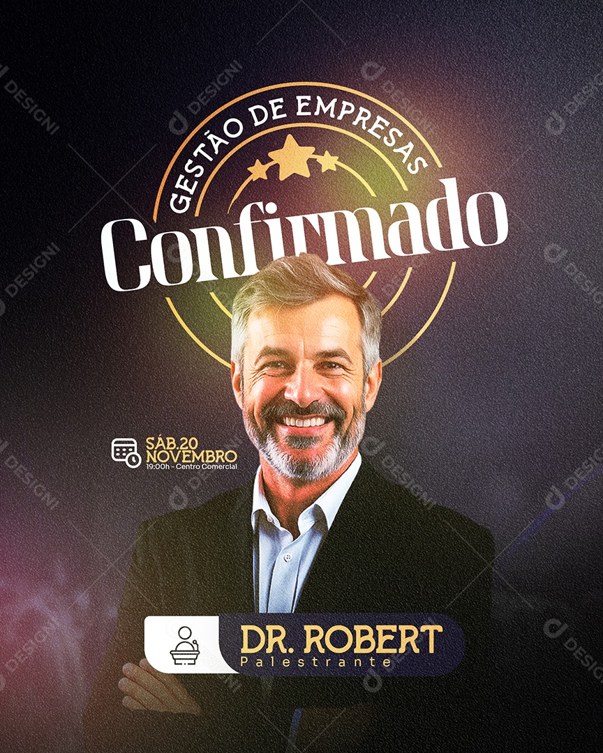 Palestra Gestão de Empresas Social Media PSD Editável