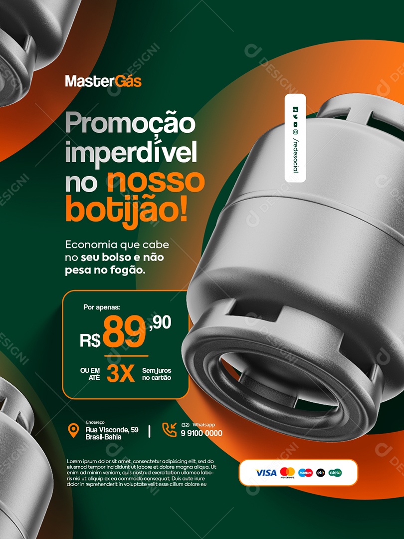 Distribuidora de Gás Promoção Imperdível Social Media PSD Editável