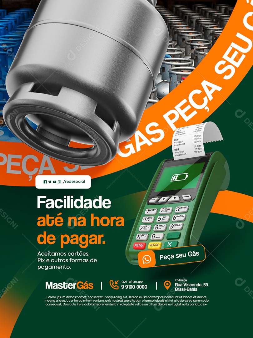 Distribuidora de Gás Facilidade Social Media PSD Editável