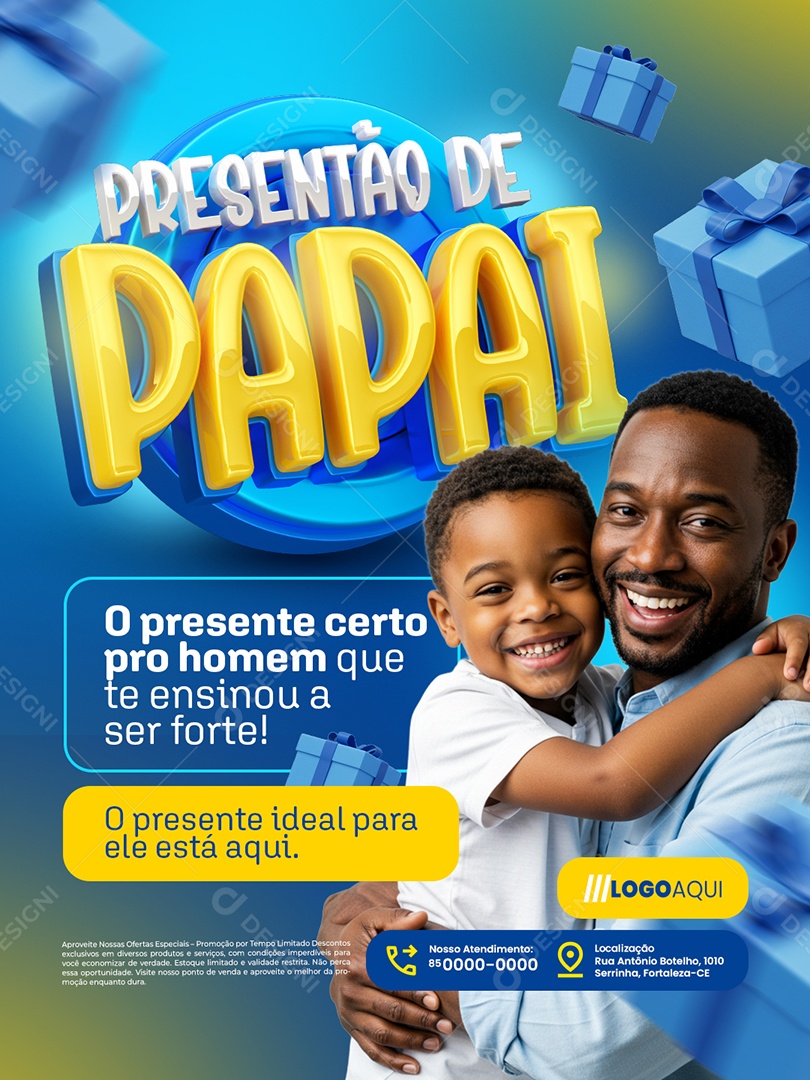 Presentão de Papai Loja O Presente Certo pro Homem Social Media PSD Editável