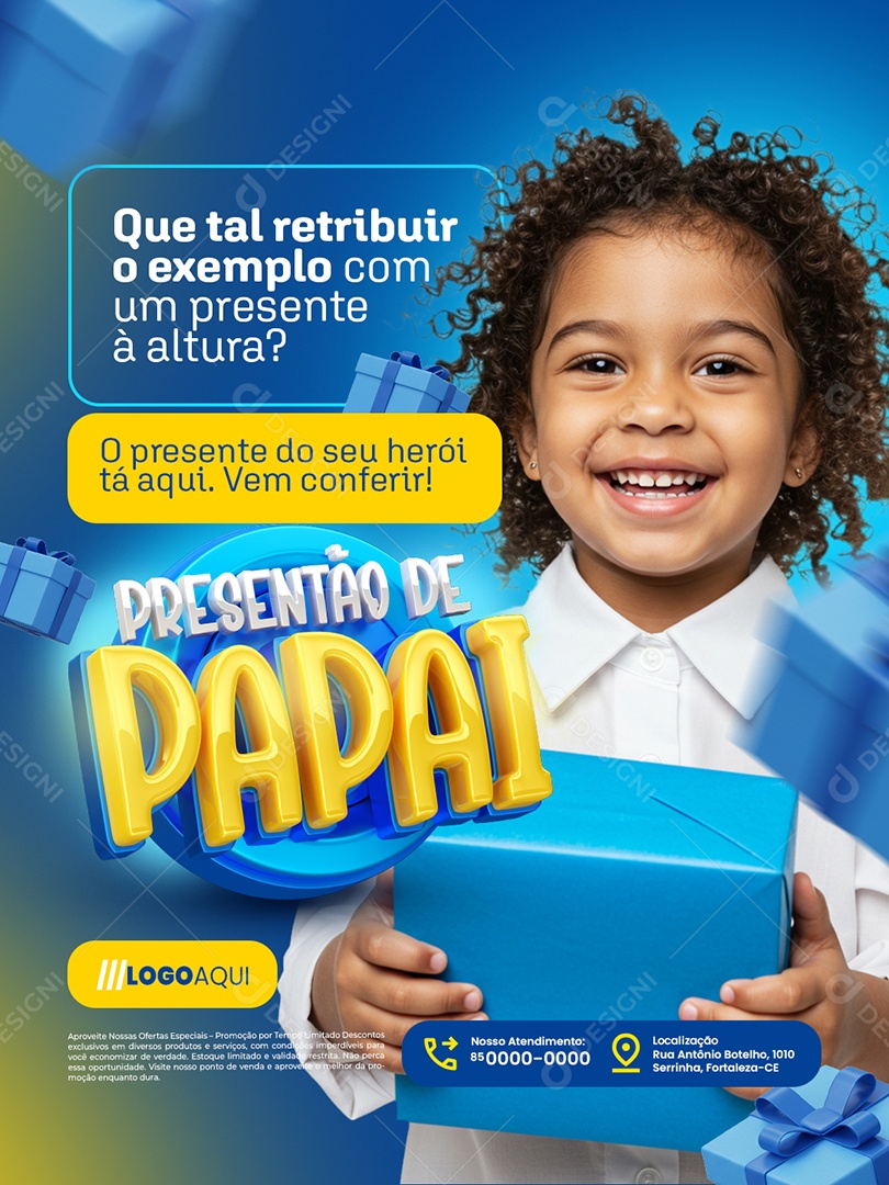 Presentão de Papai Loja O Presente do Seu Herói Social Media PSD Editável