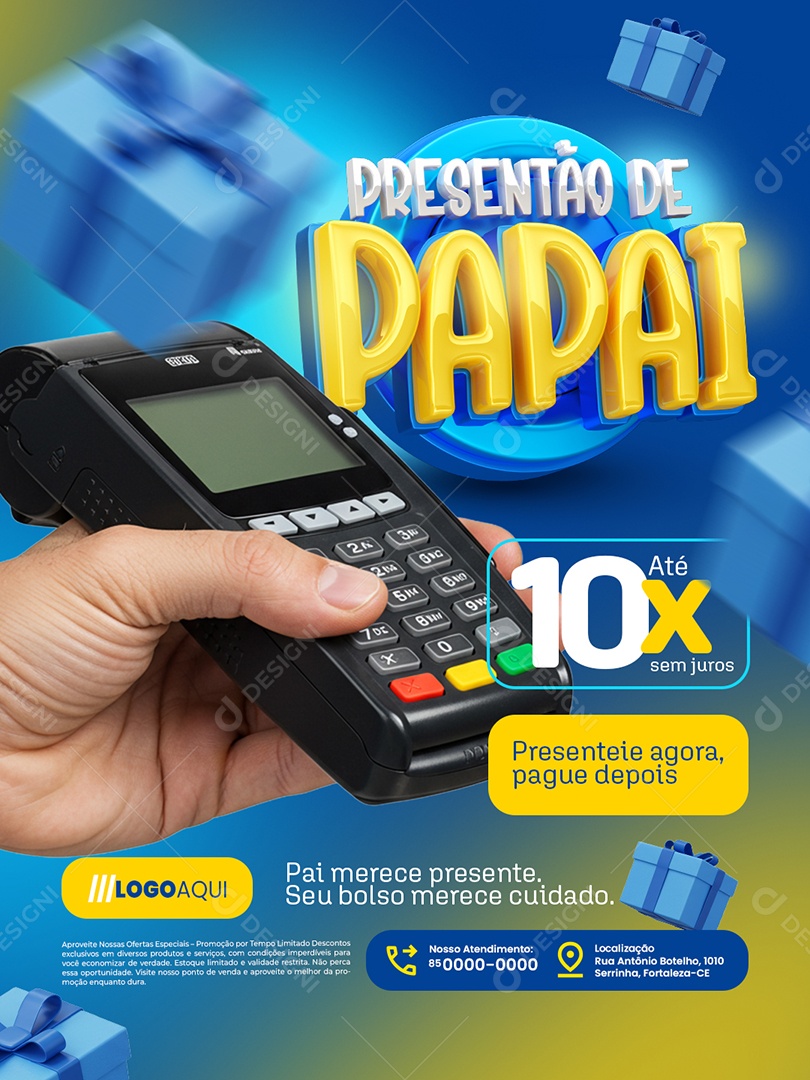 Presentão de Papai Loja Presenteie Agora Social Media PSD Editável