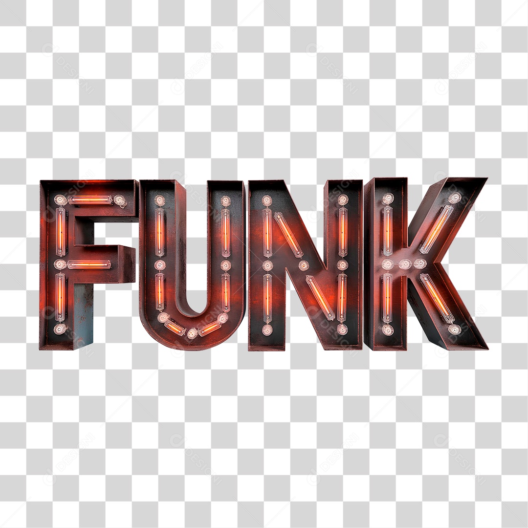 Selo 3D Funk para Composição PNG Transparente