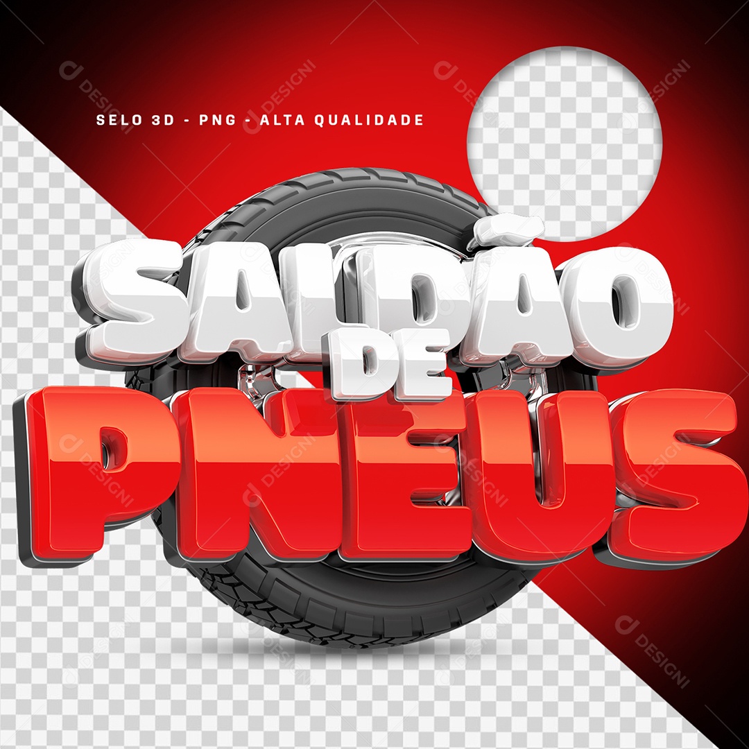 Saldão de Pneus Selo 3D para Composição PSD