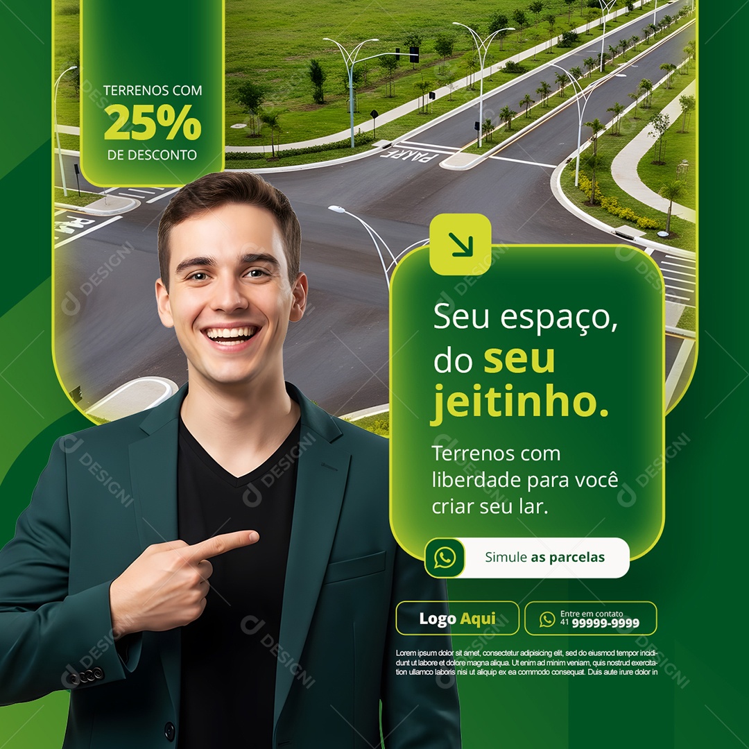Lotes Terrenos Seu Espaço do Seu Jeitinho Social Media PSD Editável