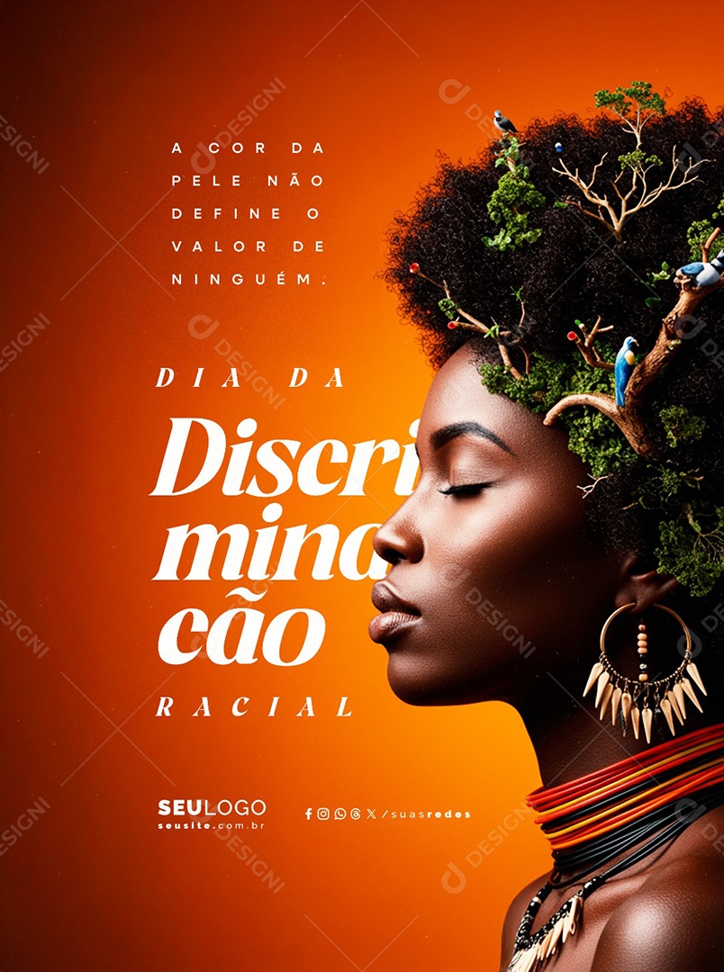 Dia da Discriminação Racial 03 de Julho Social Media PSD Editável