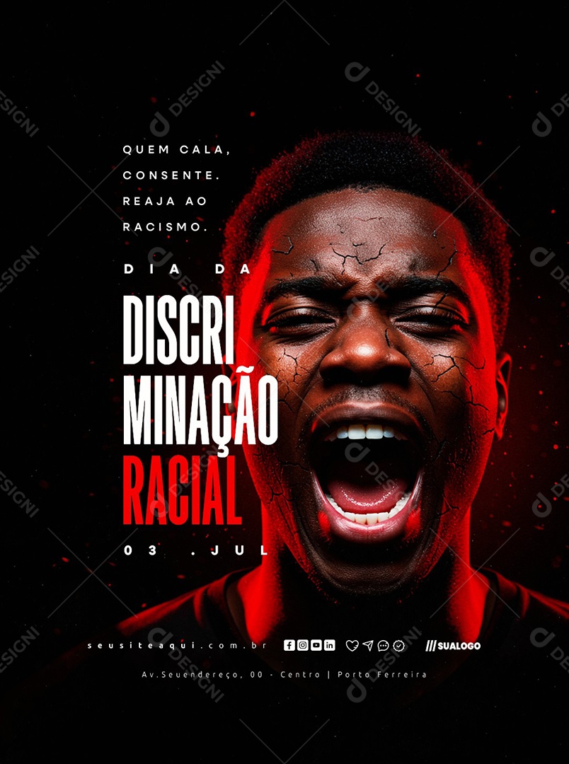 Dia da Descriminação Racial 03 de Julho Social Media PSD Editável