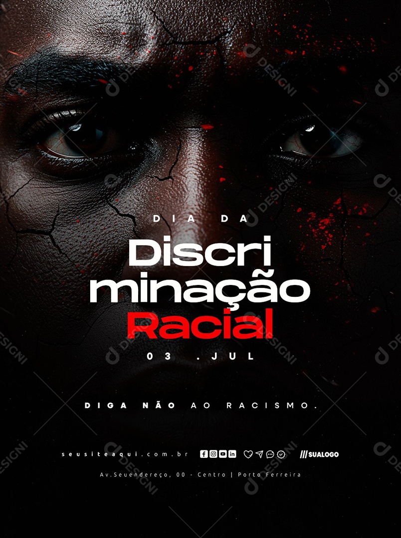 Dia da Descriminação Racial 03 de Julho Social Media PSD Editável