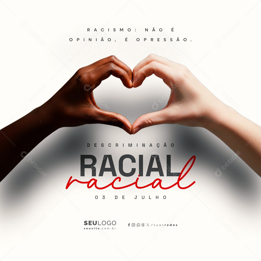 Dia da Descriminação Racial 03 de Julho Social Media PSD Editável