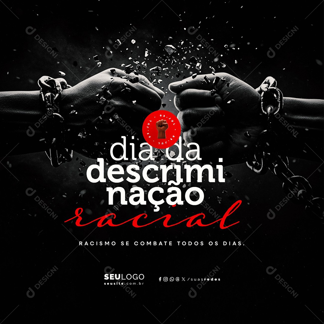 Dia da Descriminação Racial 03 de Julho Social Media PSD Editável