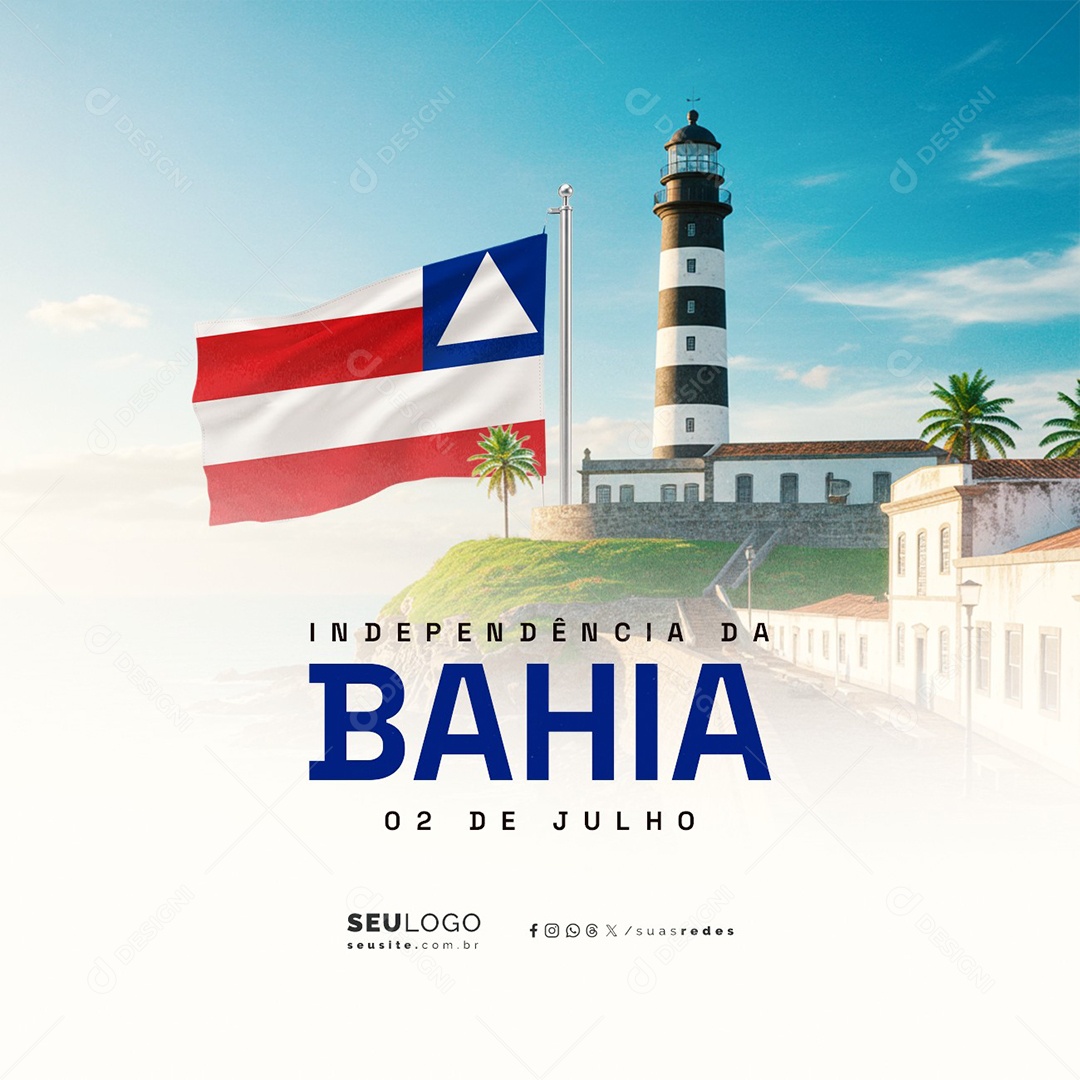 Dia da Independência da Bahia 02 de Julho Social Media PSD Editável