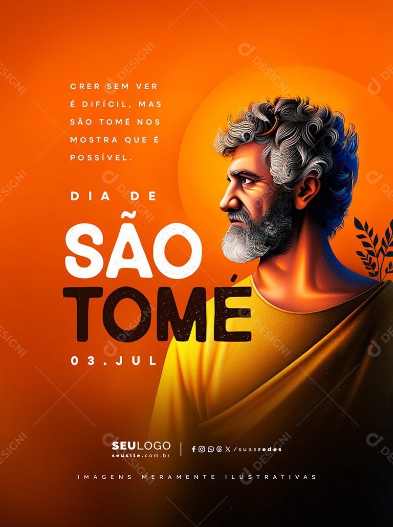 Dia de São Tomé Apóstolo 03 de Julho Social Media PSD Editável