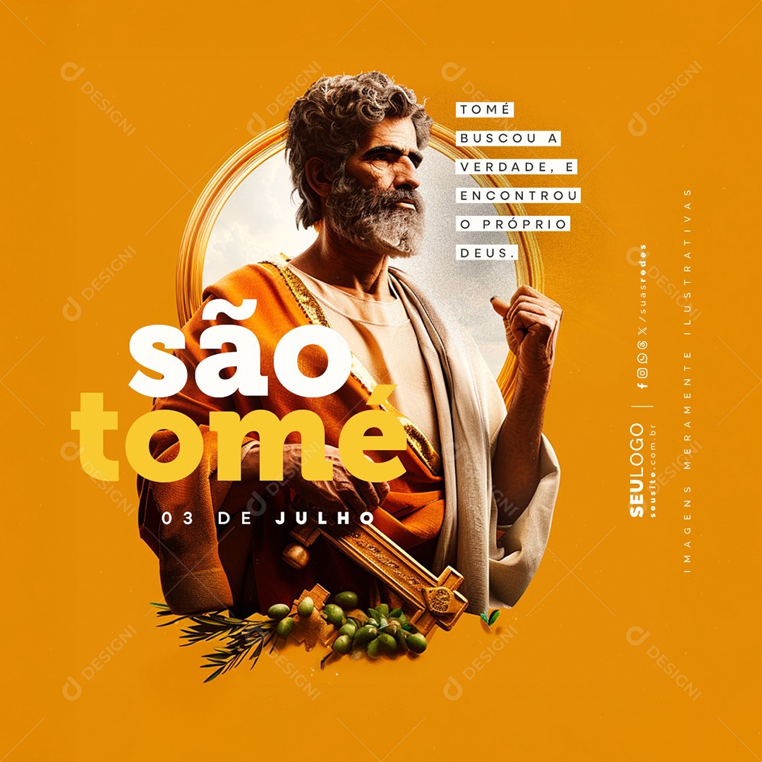 Dia de São Tomé Apóstolo 03 de Julho Social Media PSD Editável