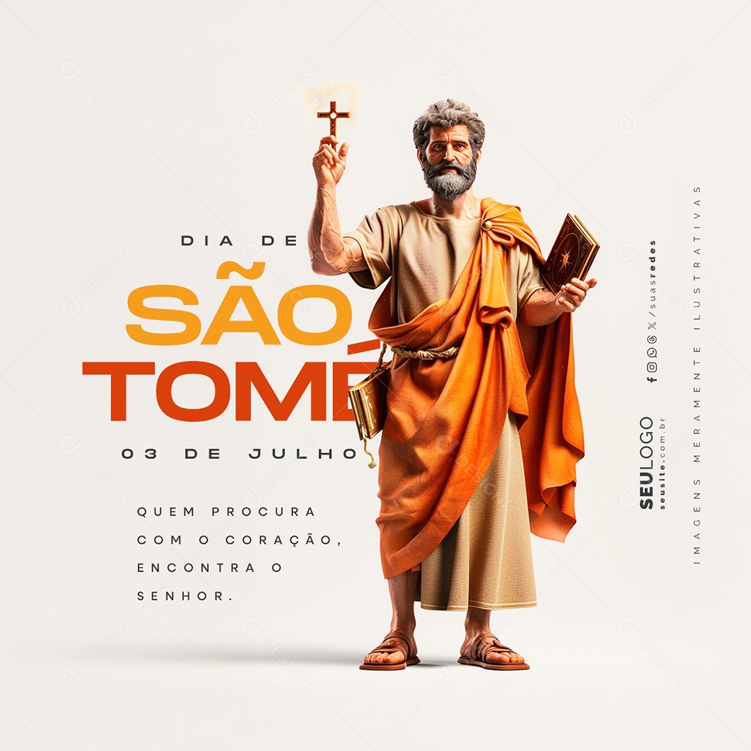 Dia de São Tomé Apóstolo 03 de Julho Social Media PSD Editável
