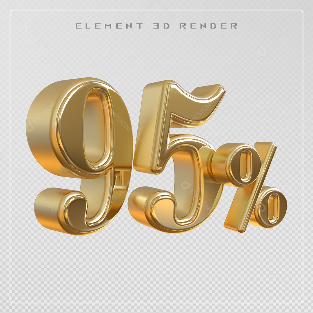 Elemento 3D Número 33 Dourado Descontos para Composição PSD