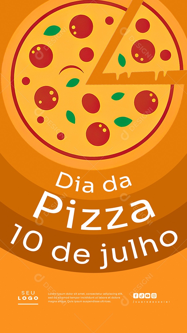 Story Dia da Pizza 10 de Julho Social Media PSD Editável