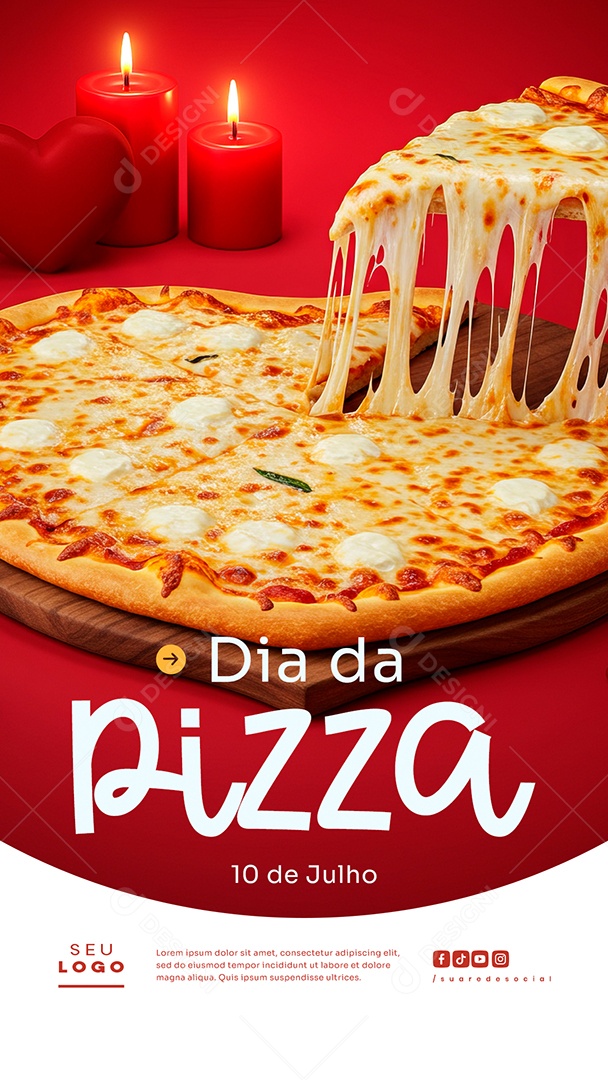 Story Dia da Pizza 10 de Julho Social Media PSD Editável