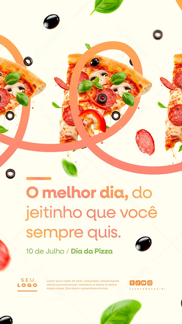 Story Dia da Pizza 10 de Julho Social Media PSD Editável