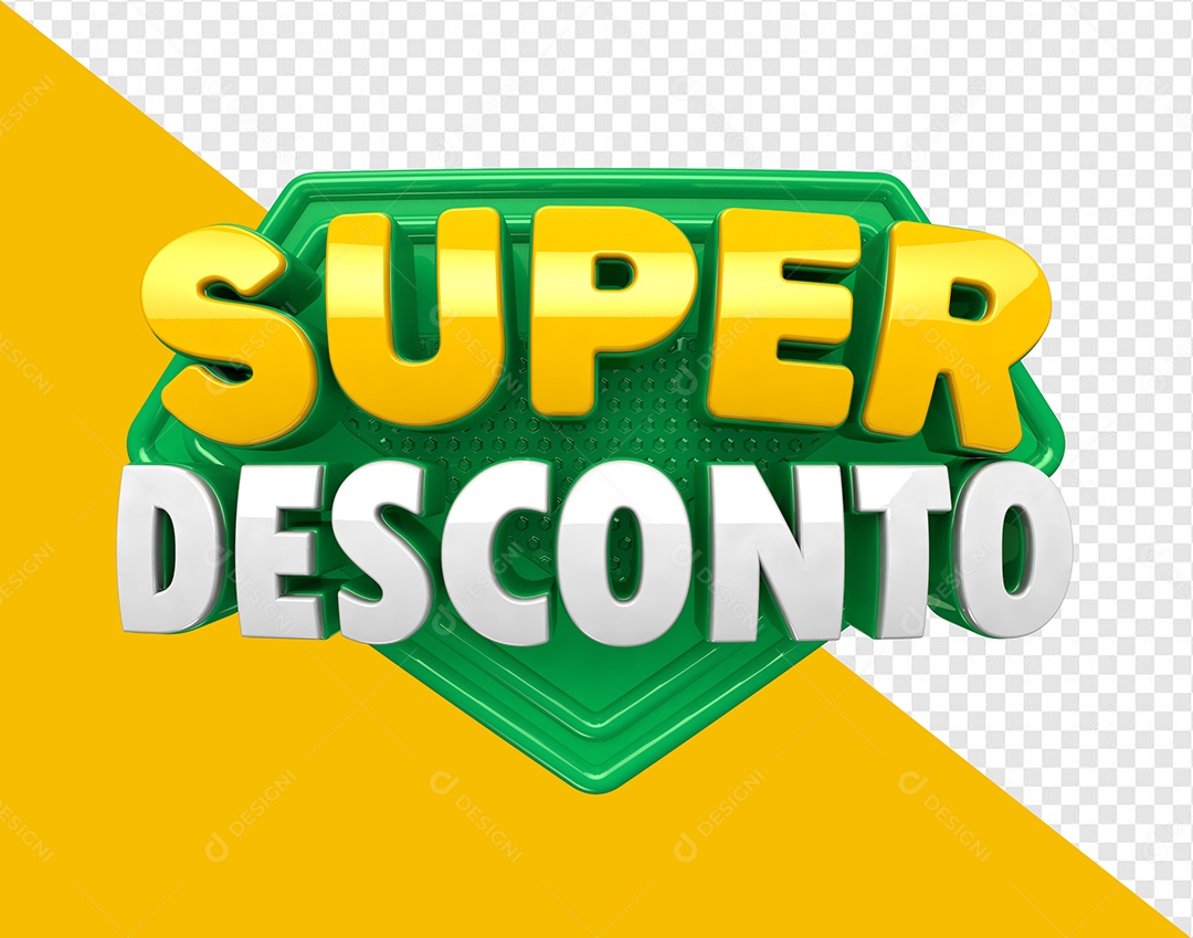 Selo 3D Super Desconto Para Composição PSD