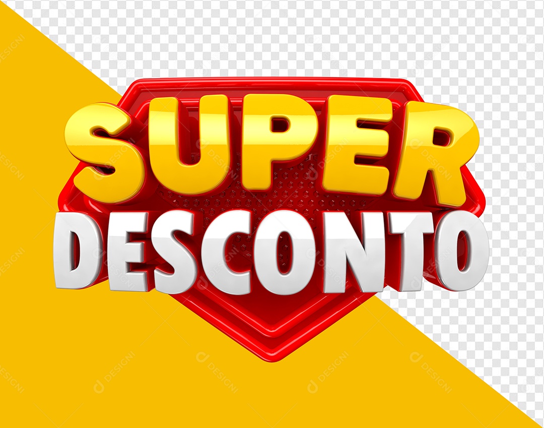 Selo 3D Super Desconto Para Composição PSD