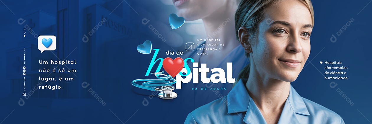 Carrossel Dia do Hospital 02 de Julho Social Media PSD Editável