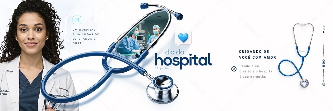 Carrossel Dia do Hospital 02 de Julho Social Media PSD Editável