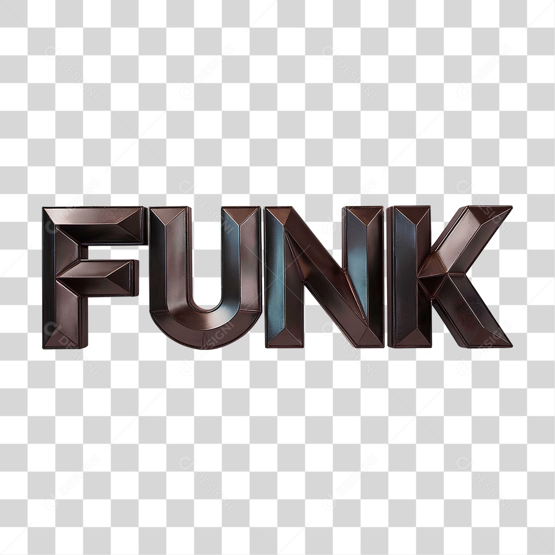 Selo 3D Funk para Composição PNG Transparente