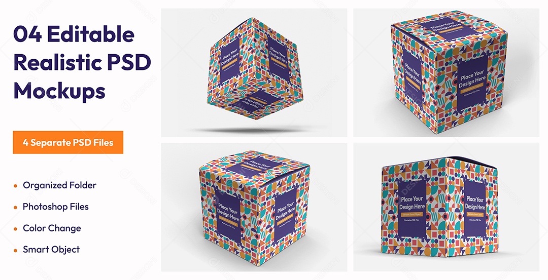 Caixas de Papelão Mockup PSD Editável