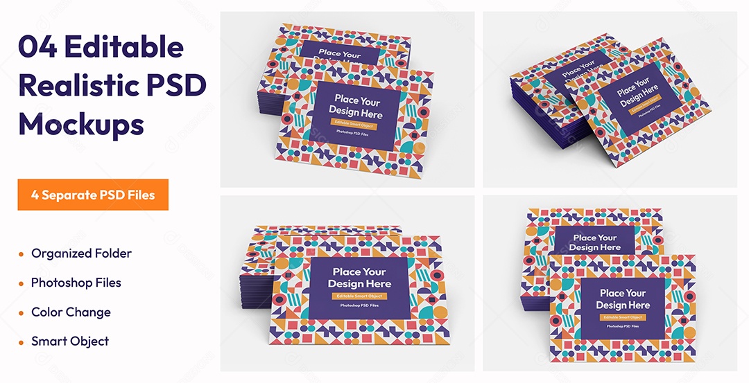 Cartões de Visita Mockup Mão Mulher PSD